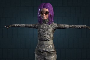 soldier girl 3d model