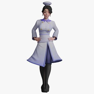 Female Chef Stylized 3D model