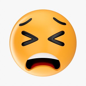 Emoji 020 Weary with tightly closed eyes 3D model