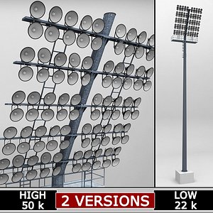 rounded stadium lights large 3d max
