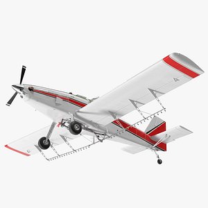 Agricultural Aircraft White Rigged