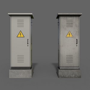 3D model PBR Electric Box LightGrey V2
