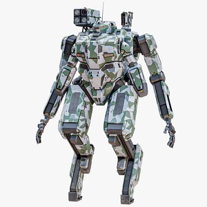 Sci-Fi Combat Mech Exoskeleton Suit - Green Protective PBR