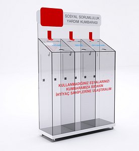 3D model glass box social