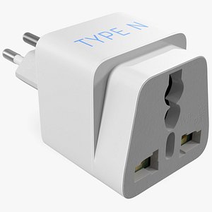 Type N Universal Plug Adapter White 3D model