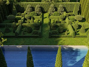 Boxwood Shrub collection - Include GrowFX and Mesh file 3D model
