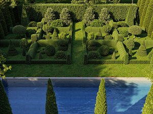 Boxwood Shrub collection - Include GrowFX and Mesh file 3D model