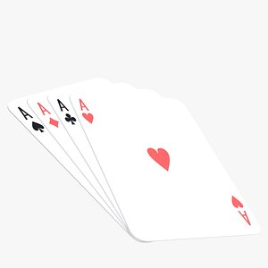 3D poker cards model