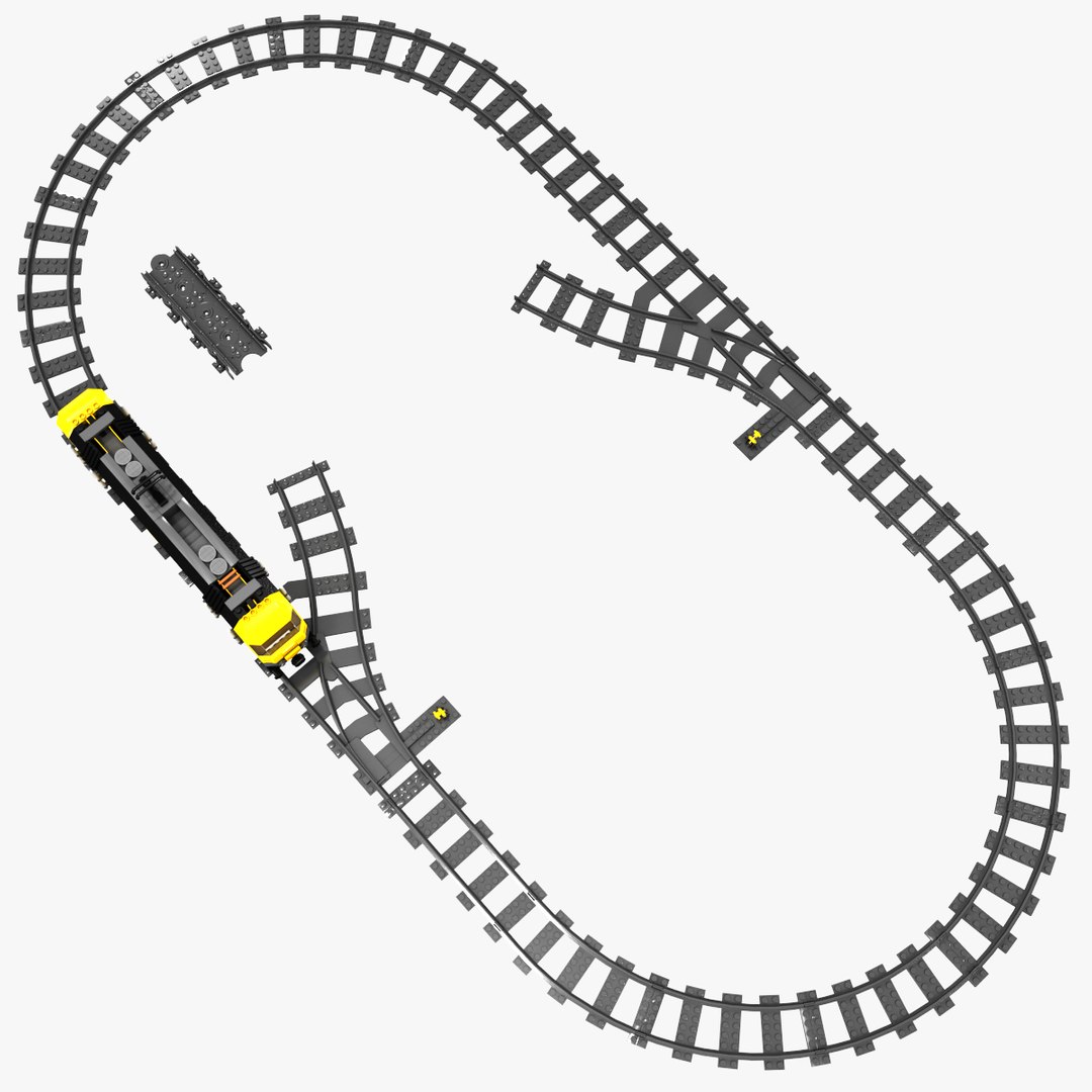 3d lego train set model
