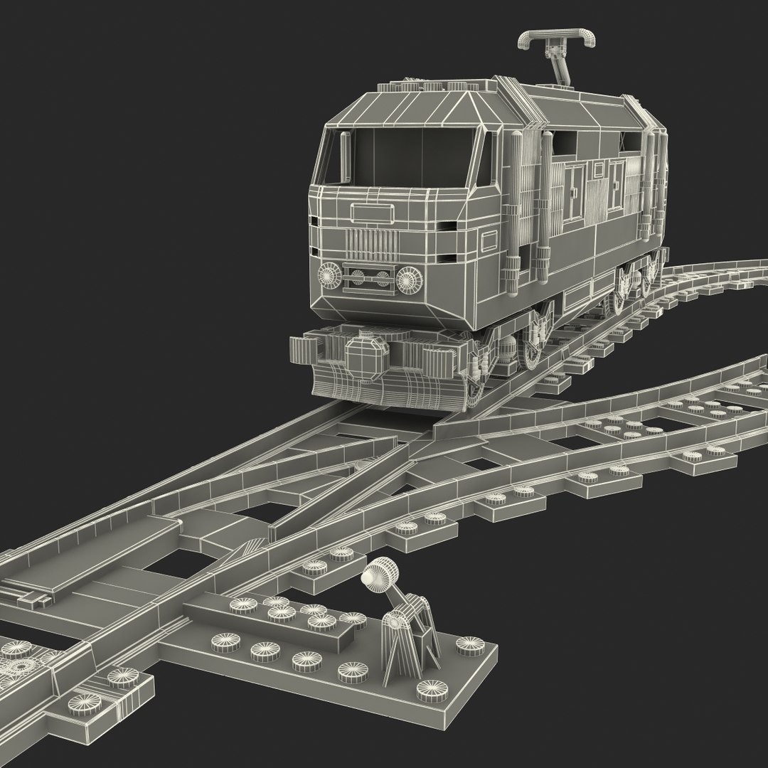 3d Lego Train Set Model
