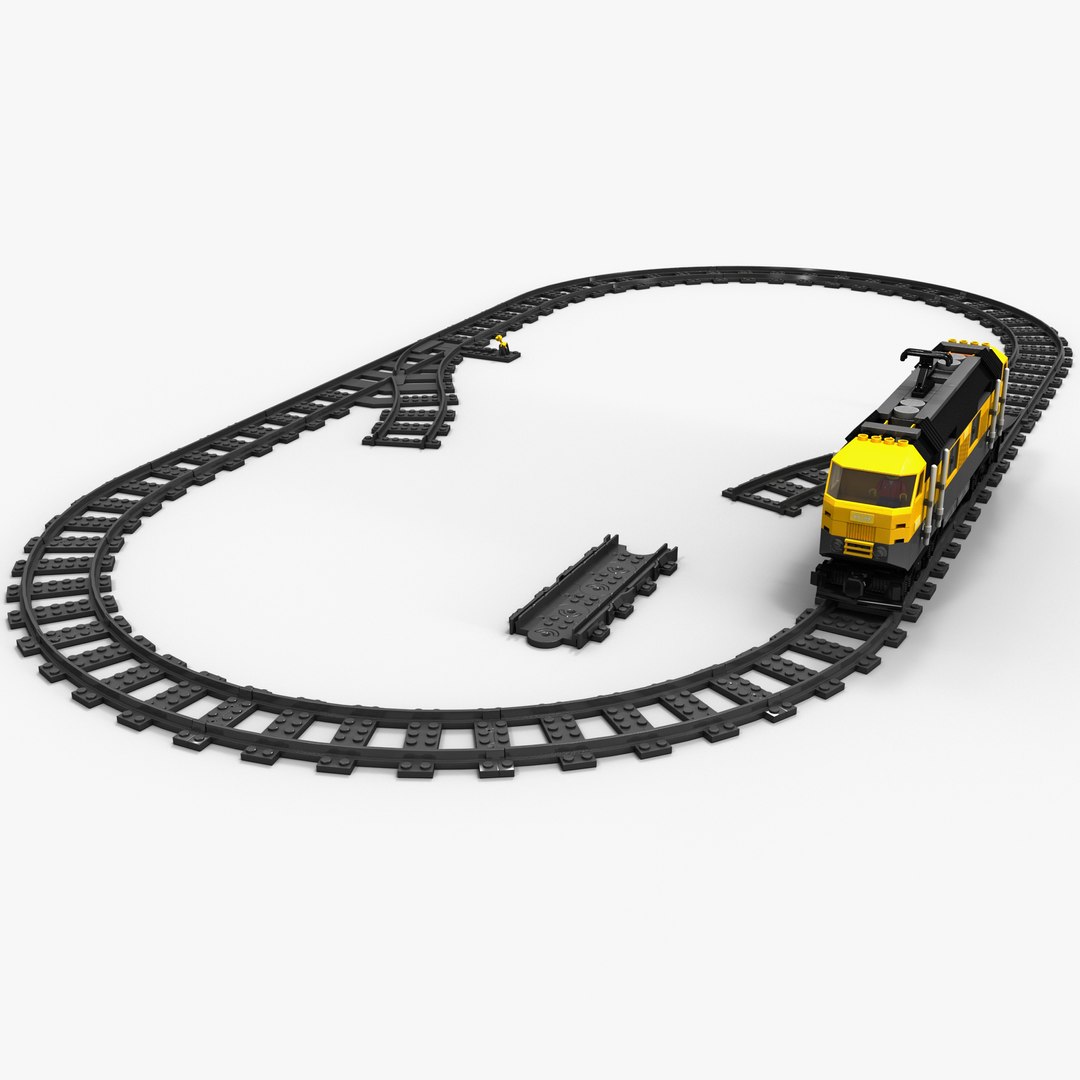3d lego train set model