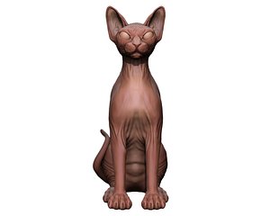 3D Sphynx Cat 3D Print model Full Body model