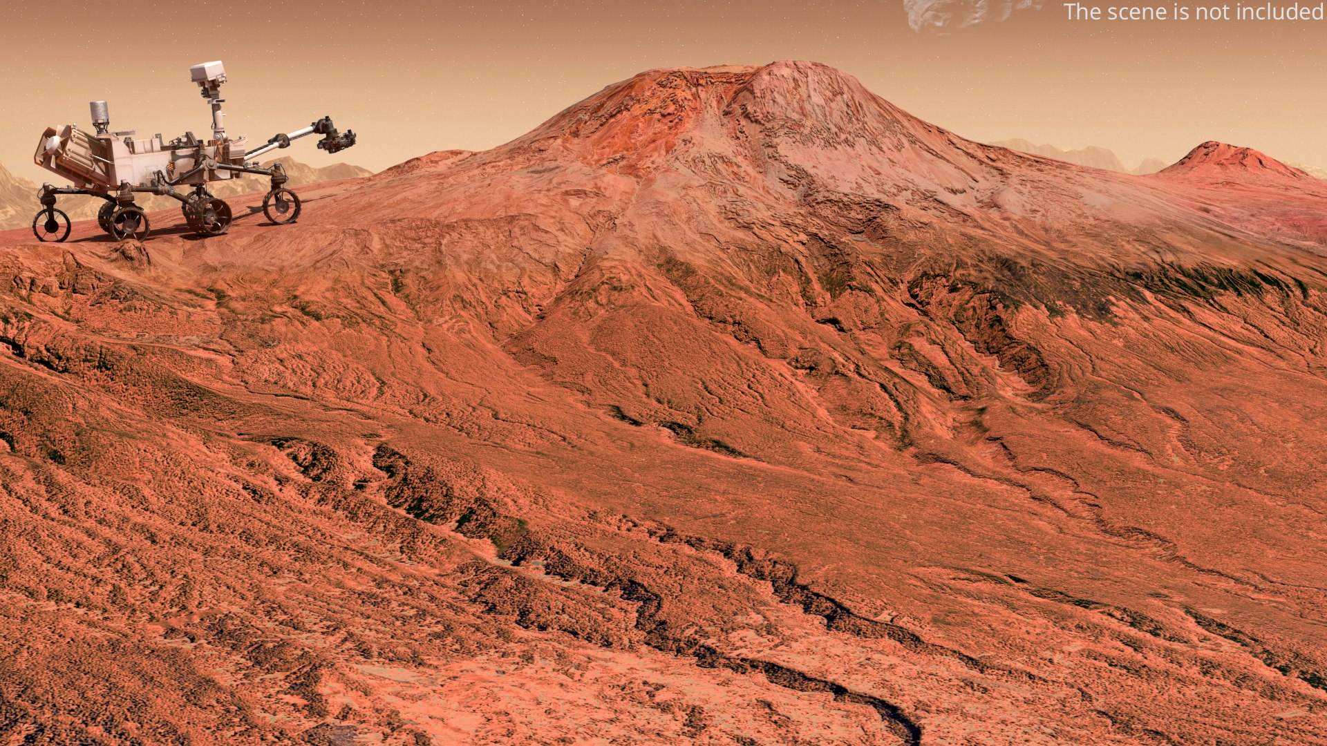 Scientific Rover On Martian Volcanic Slope Model - TurboSquid 2448355