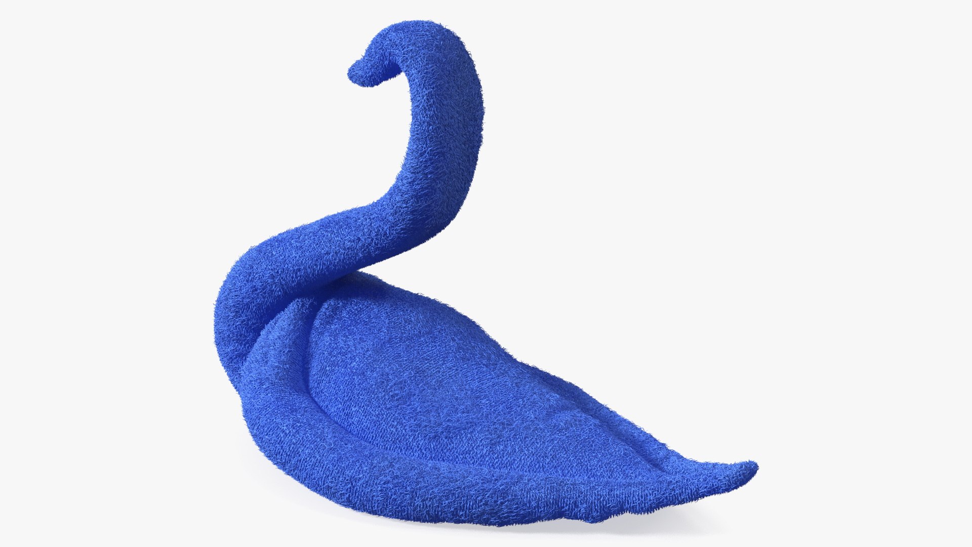 Designer Towel Blue Swan with Folded Wings Fur 3D model preview