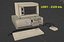 PC de escritorio retro de los 80 y 90, diseño nostálgico, listo para el juego, PBR Low-poly modelo 3d