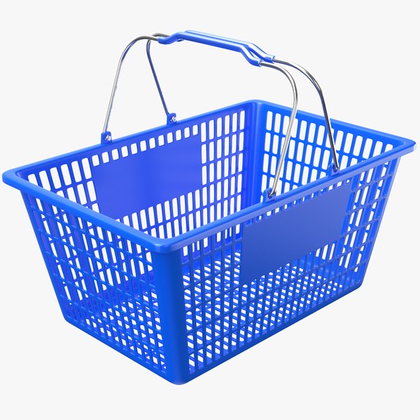 Detailed Plastic Shopping Cart 3D model