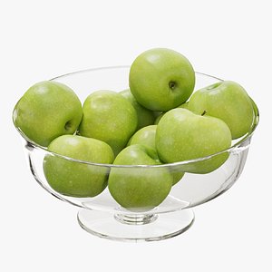 Large Fruit Bowl Lola granny smith apple 3D model