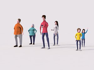 people characters rigged 3D model