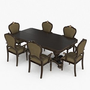 3D model 7pc Dining Set