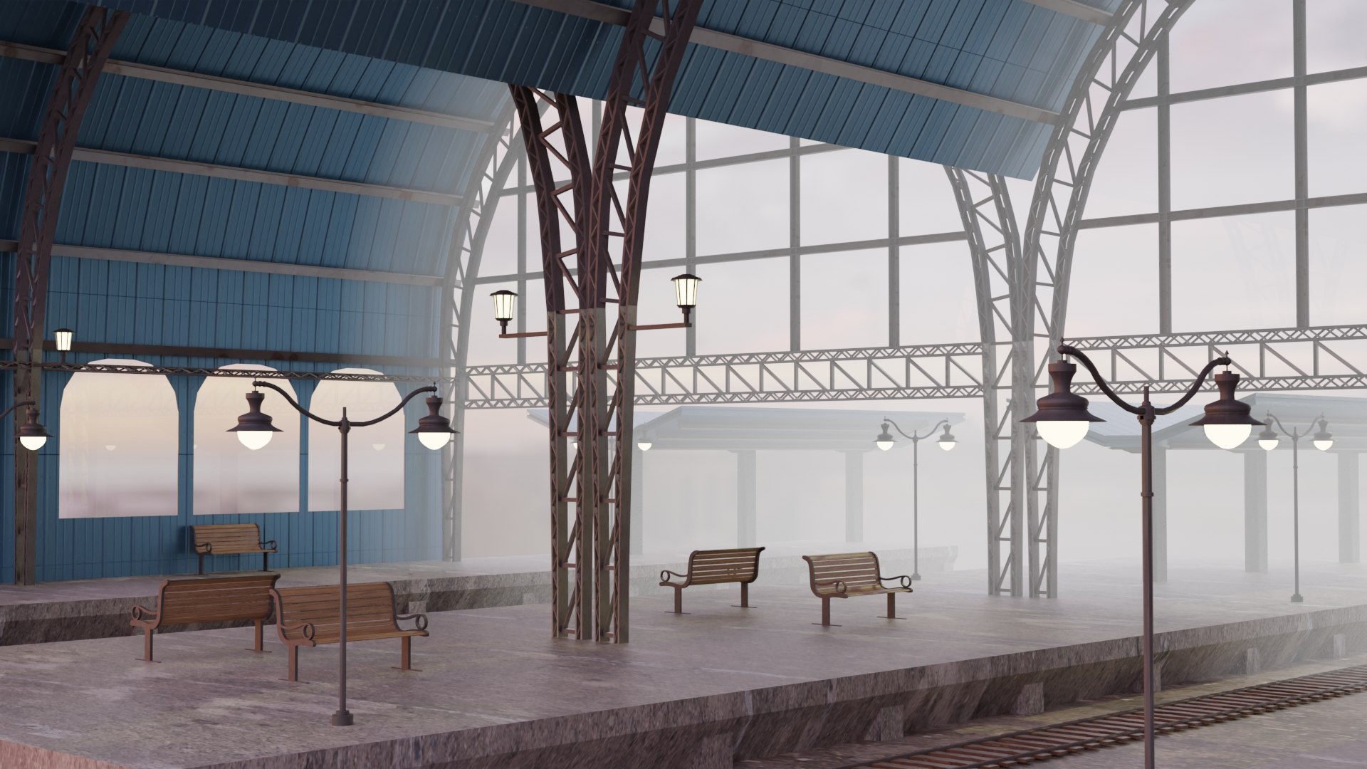 Railway Station 3D - TurboSquid 1994814