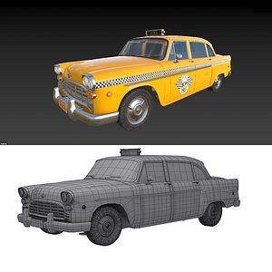 New York Retro Taxi Cab 3D model