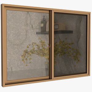 3D model Aluminum Sliding Window Medium