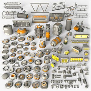 Industrial Kitbash - 11 - 100 pieces