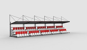 3D roofed grandstand 3D model model