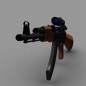 ak-47 acog scope 3d model