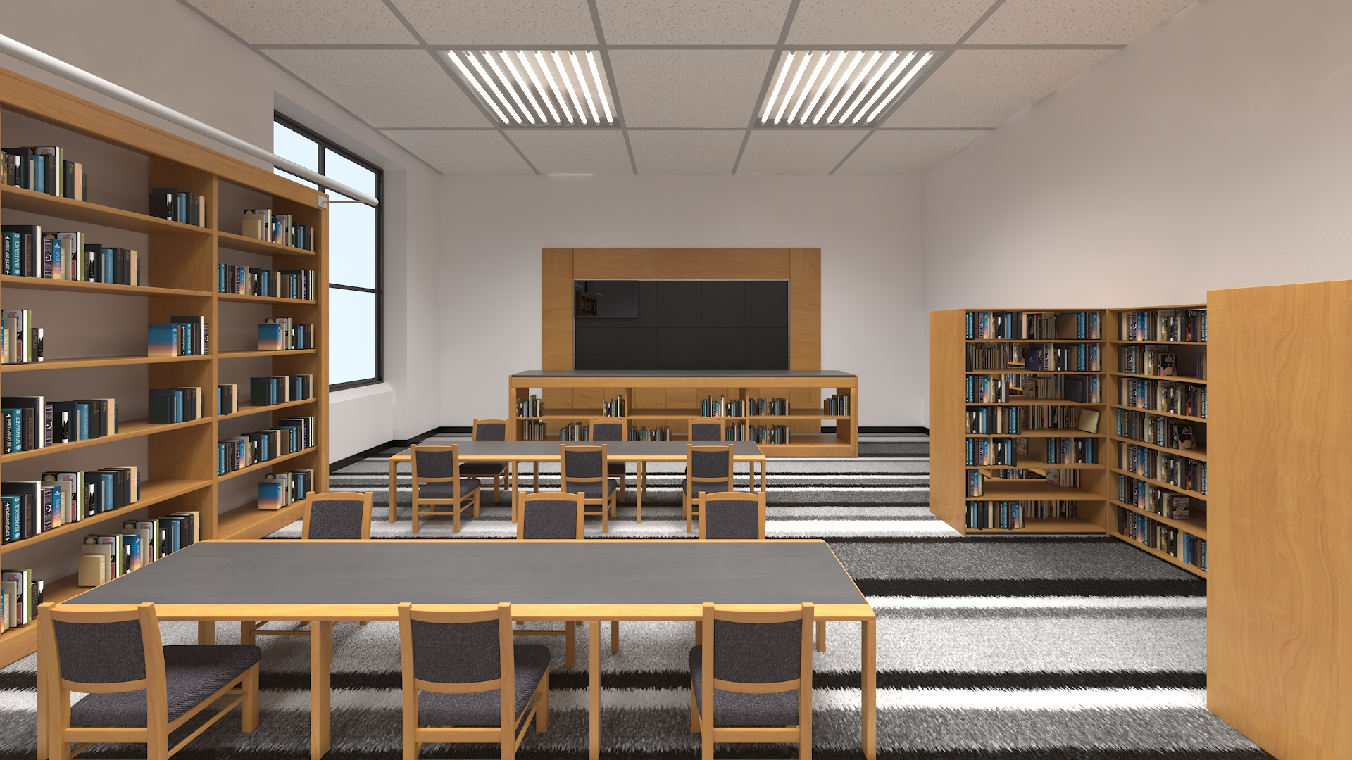 3D School Library Interior Model - TurboSquid 2383025