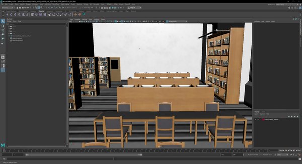 modelo 3d Interior de la biblioteca escolar - TurboSquid 2383025