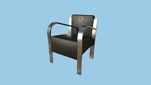 Black Leather Armchair - Furniture Interior Design 3D model
