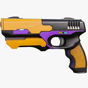 3D Sci-Fi Pistol 01 All PBR Unity UE Textures model