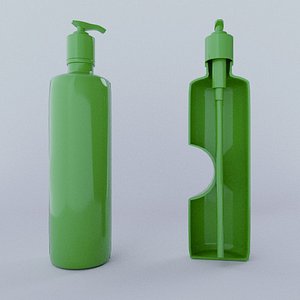 3d shampoo bottle model