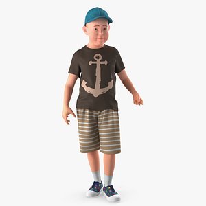 3D standing teenage boy model