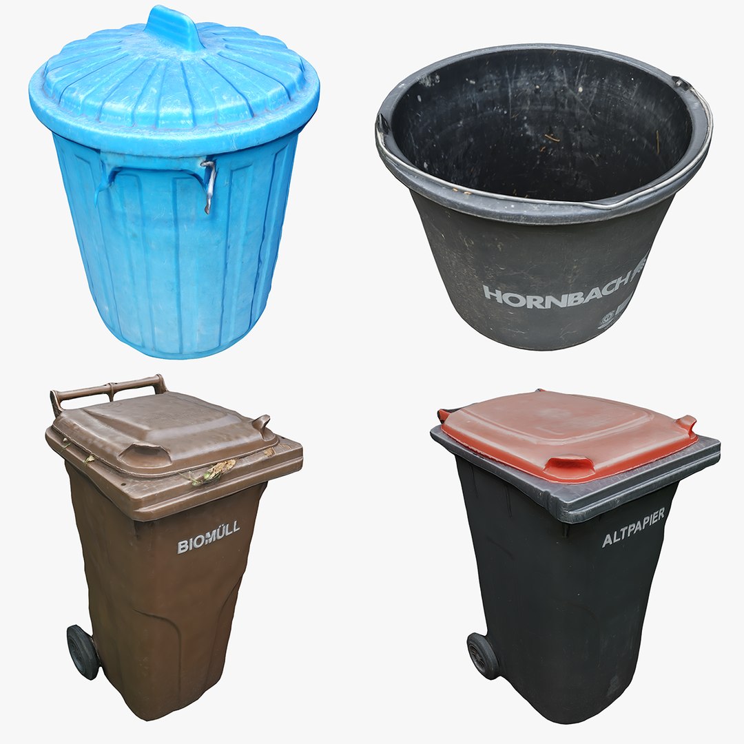 Trash Can Bucket Collection 04 Model - TurboSquid 2105507