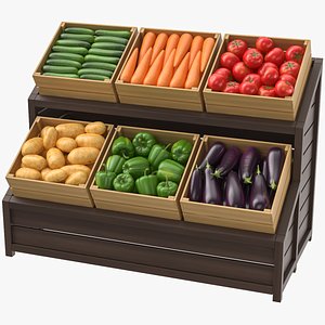 3D Supermarket Vegetables Display model