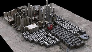concrete pillars kitbash construction-site photogrammetry