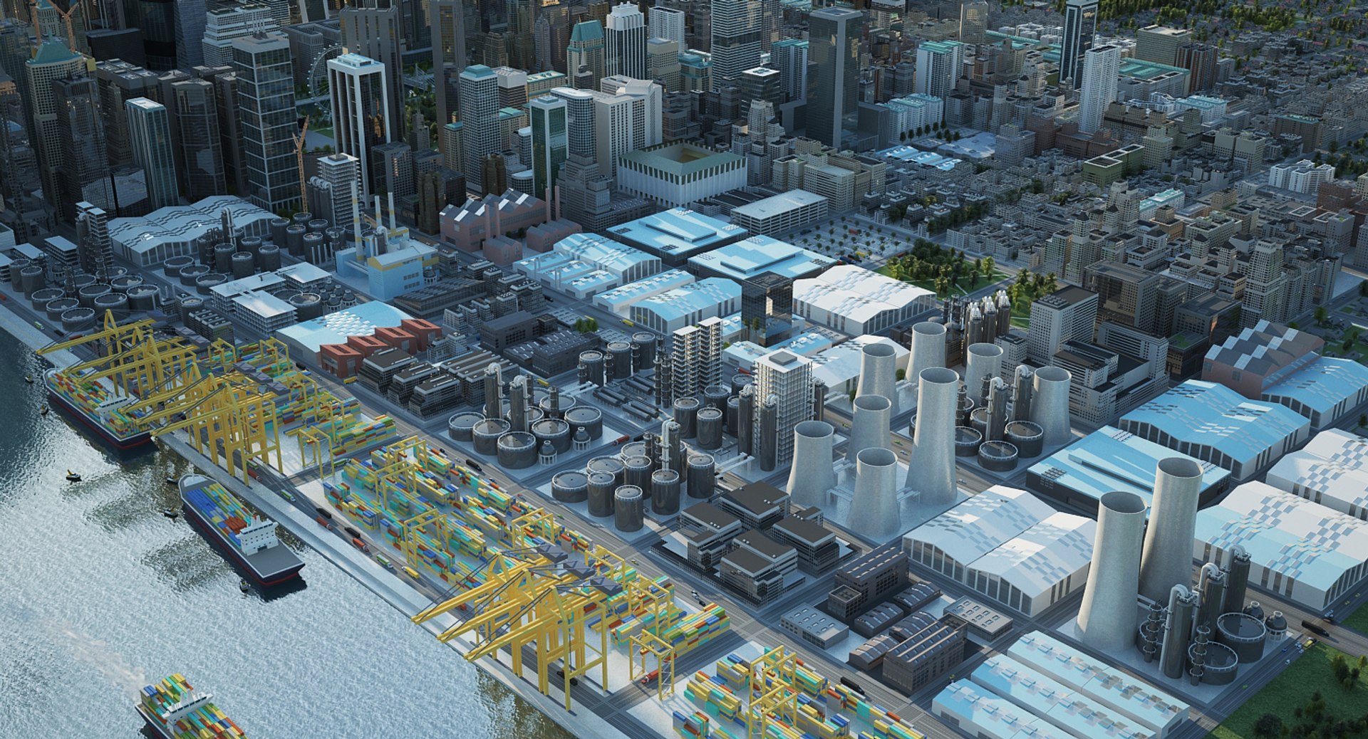 Cityscape modular city big 3D model - TurboSquid 1226584