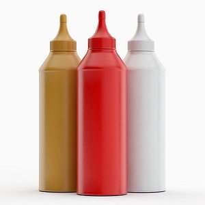 3D sauce bottles model