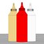 Bouteilles de sauce