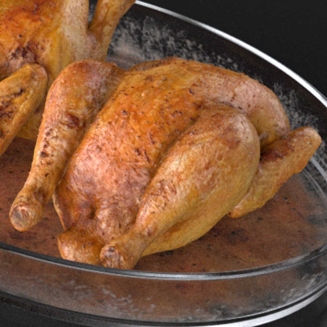 Roasted Chicken Pyrex Dish 3ds