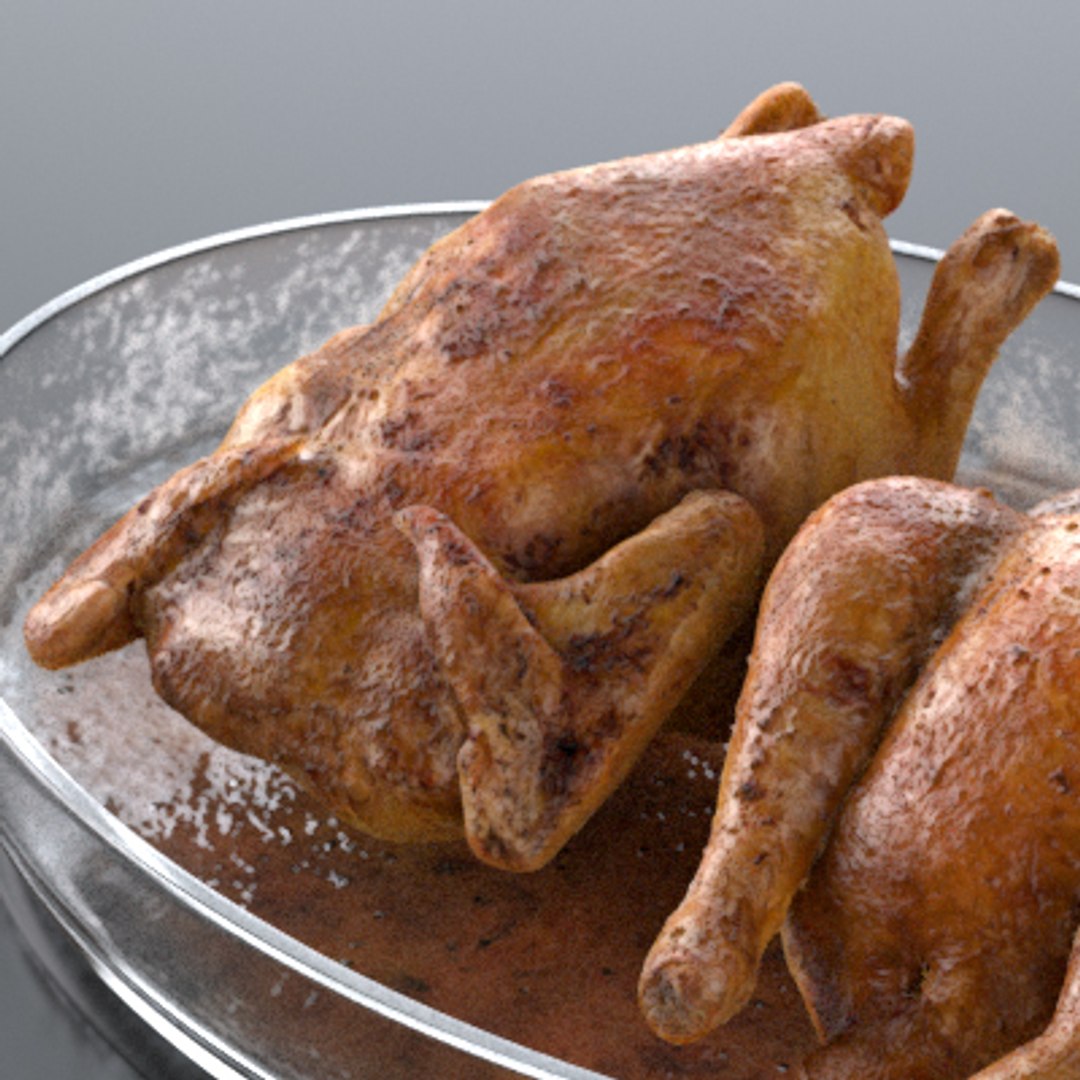 Roasted Chicken Pyrex Dish 3ds