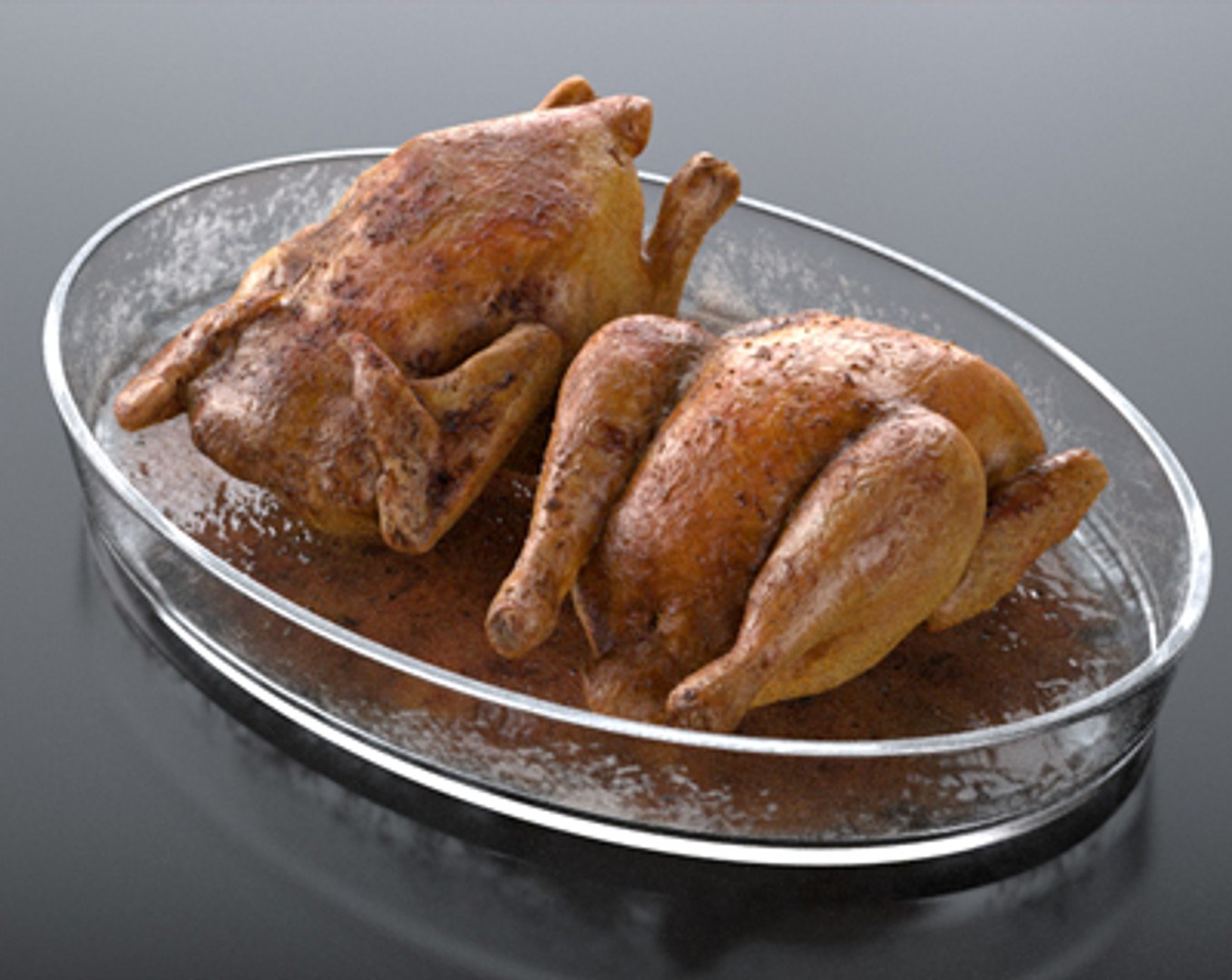 Roasted Chicken Pyrex Dish 3ds