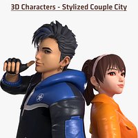 Stylized Couple Pack - Rigged 3D Characters 3D model