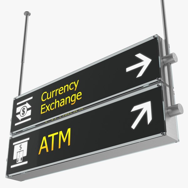 airport signs currency exchange 3D model