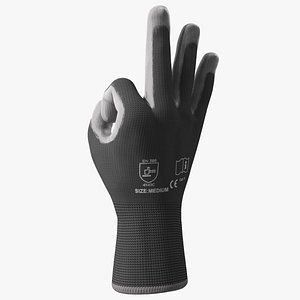 Safety Work Gloves OK Hand Gesture Gray 3D model