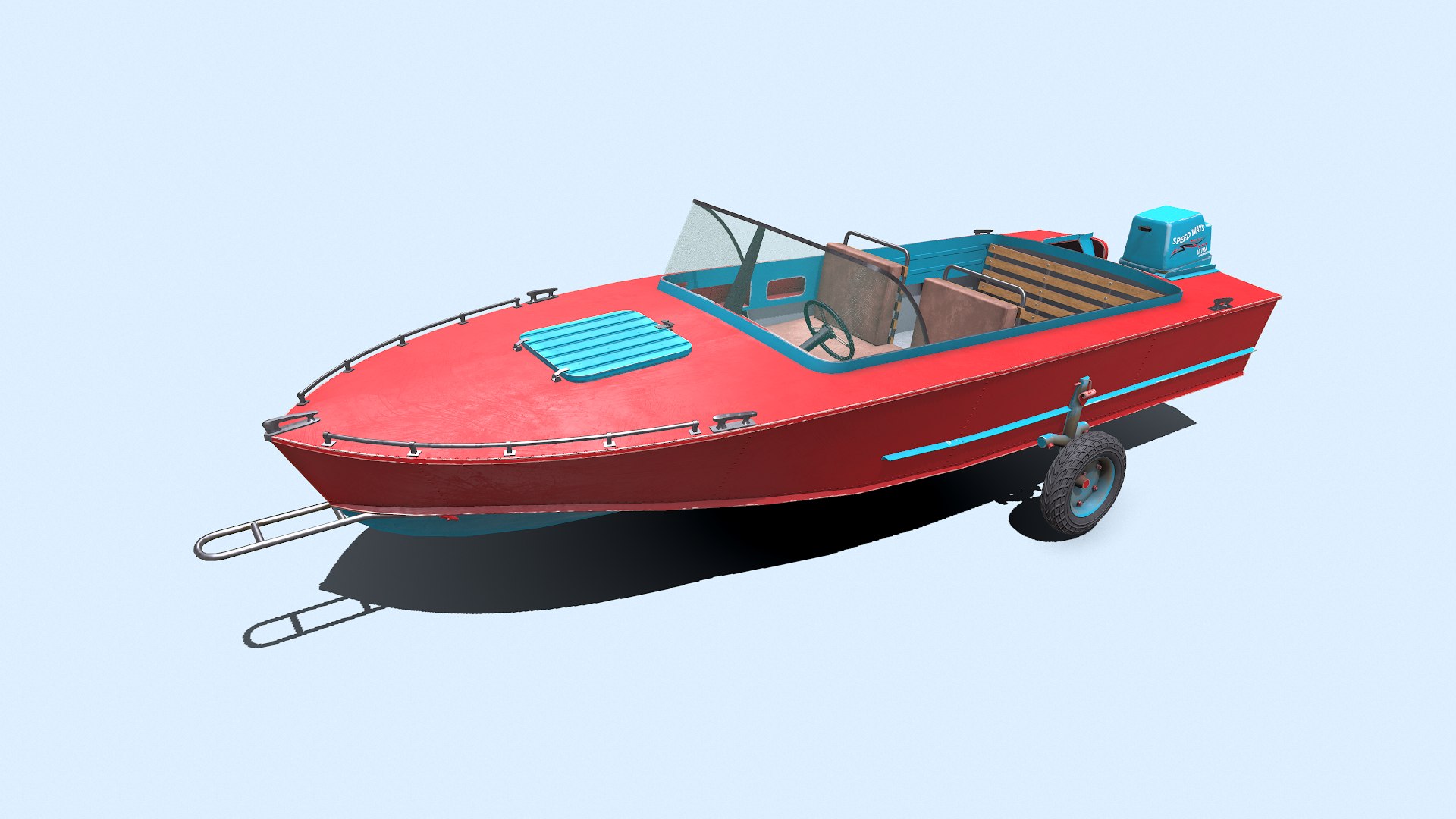 Old Speedboat Low-poly PBR model - TurboSquid 2078796
