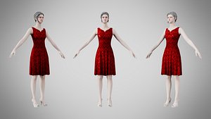 Dress 36 Crimson Royale Velvet 3D