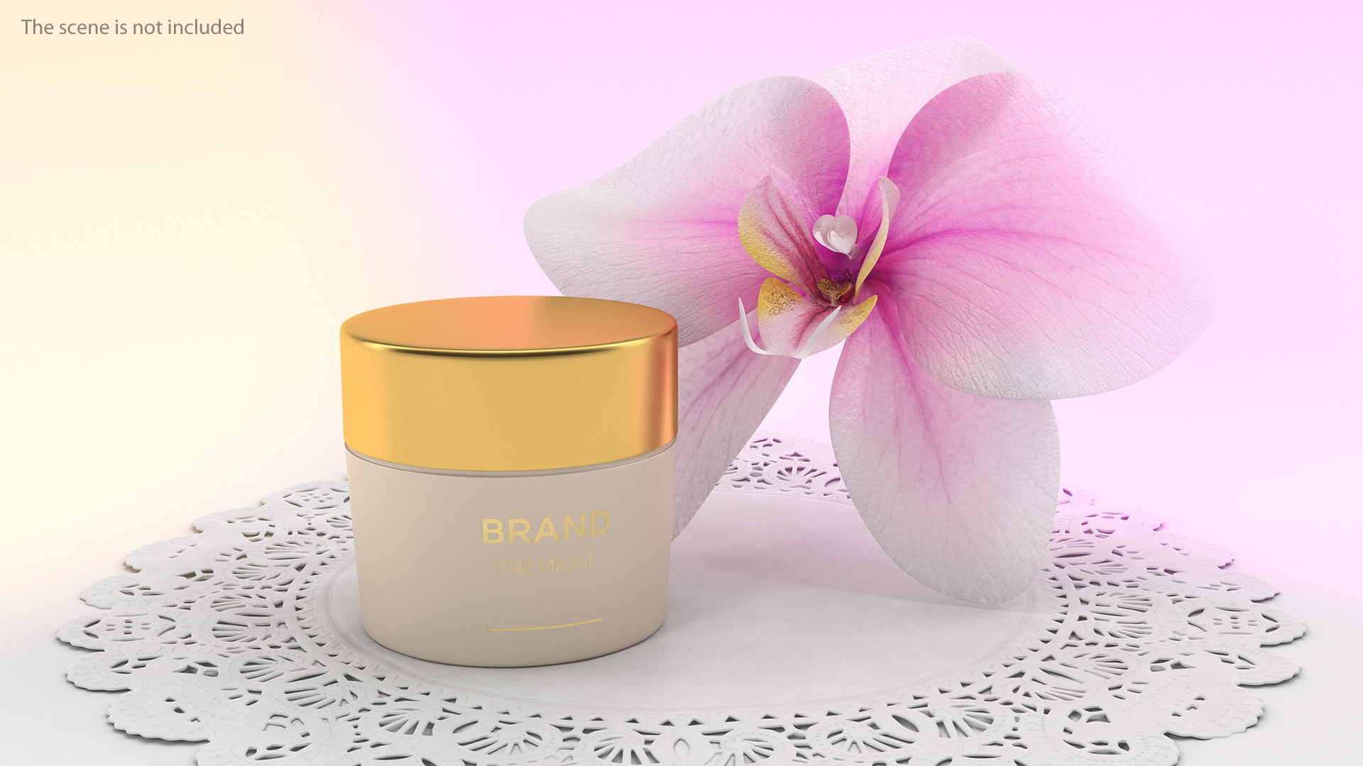 Gold Cosmetic Cream Jar 3D model preview